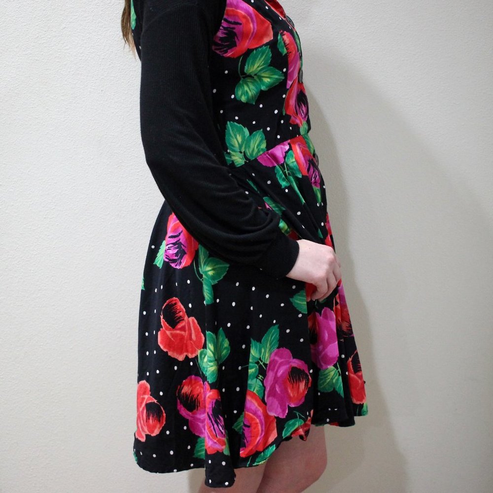 Vintage Jessica Howard by Mitchell Rodbell floral polka dot career dress - Picture 2 of 15